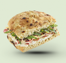 Focaccia Rossa με Προσούτο και τ. Παρμεζάνα