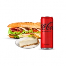 1 Sandwich επιλογής + 1 Επιδόρπιο επιλογής + 1 Αναψυκτικό 330ml επιλογής