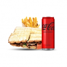 1 Pita Club επιλογής + 1 Μερίδα Πατάτες Απλές + 1 Αναψυκτικό 330ml επιλογής