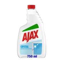 Ajax Crystal Clean Ανταλλακτικό Καθαριστικό για Τζάμια 750ml