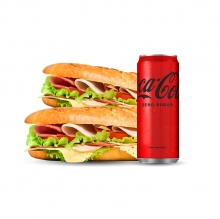2 Sandwich επιλογής + 1 Coca-Cola 330ml