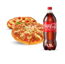 2 Πίτσες επιλογής + 1 Coca-Cola 1lt ΔΩΡΟ