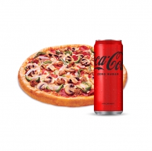 1 Πίτσα Οικογενειακή επιλογής + 1 Coca-Cola 330ml ΔΩΡΟ